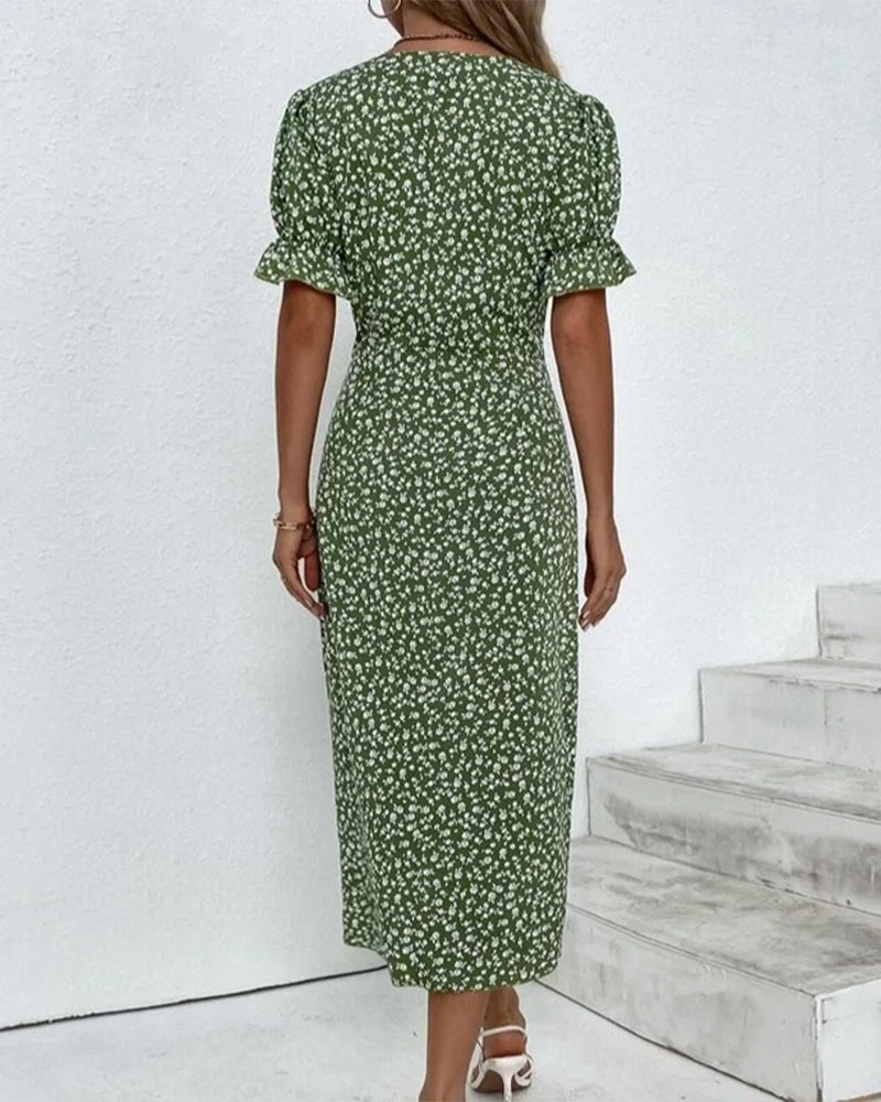 Rosa | Chic Floral V-Neck Wrap Dress