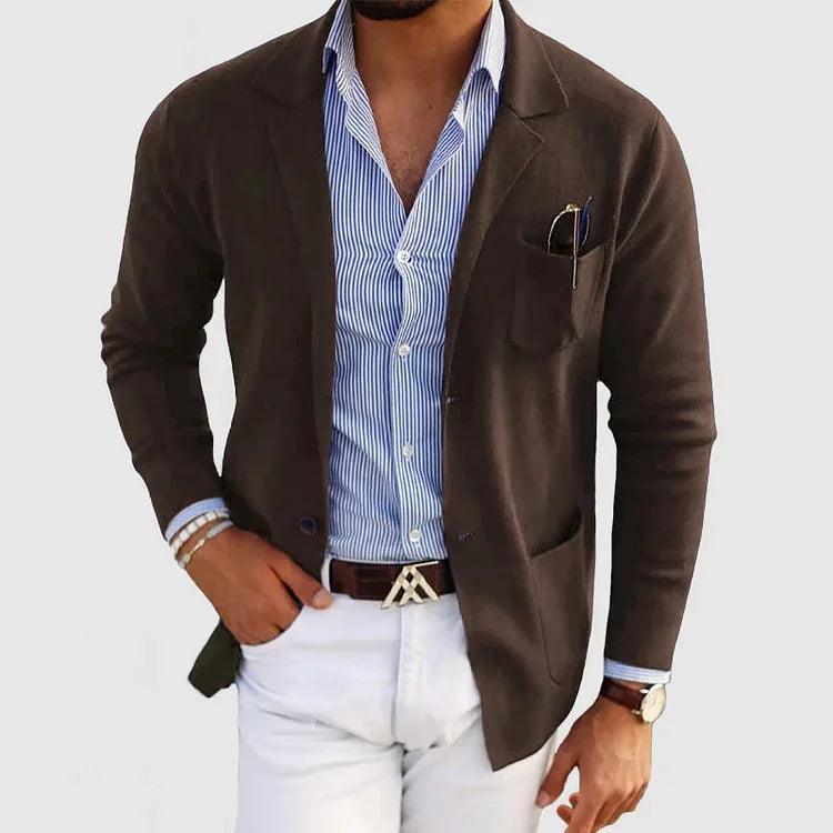 LEX | Elegant Men's Cardigan with Pockets and Lapel Collar