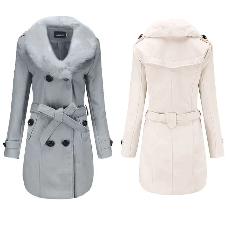 Vera | Velvet Warm Wool Wintercoat for Women