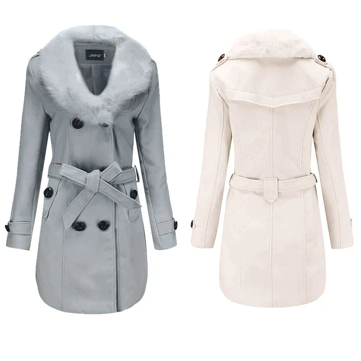 Vera | Velvet Warm Wool Wintercoat for Women