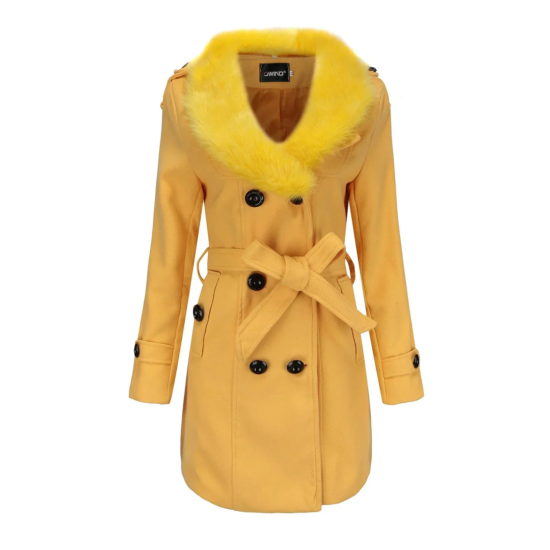 Vera | Velvet Warm Wool Wintercoat for Women