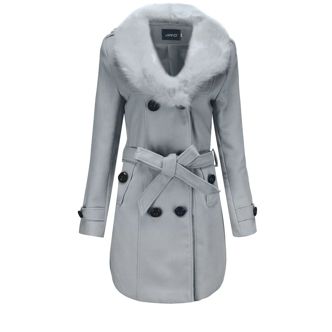 Vera | Velvet Warm Wool Wintercoat for Women