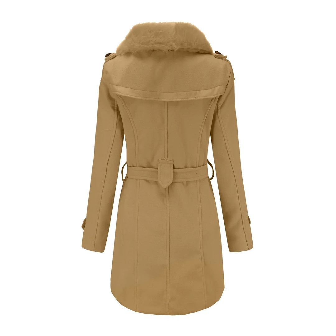 Vera | Velvet Warm Wool Wintercoat for Women