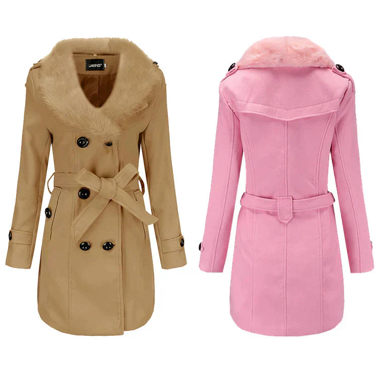 Vera | Velvet Warm Wool Wintercoat for Women