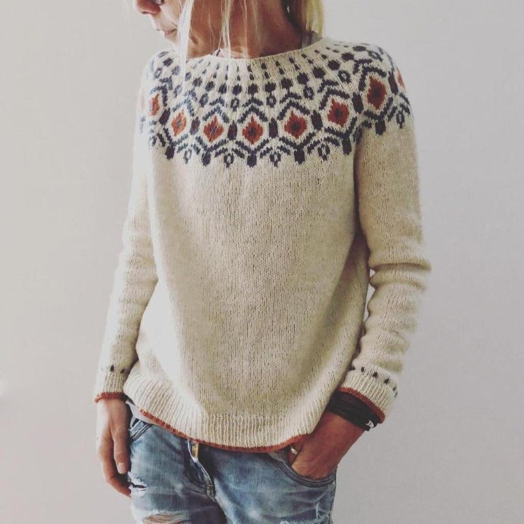 Emma | Winter Geometric Knit Sweater for Women