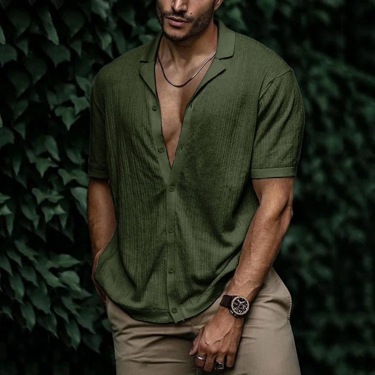 Men's Linen Summer Button-Up Shirt