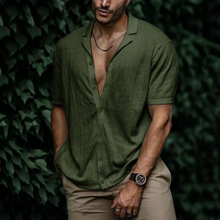 Men's Linen Summer Button-Up Shirt