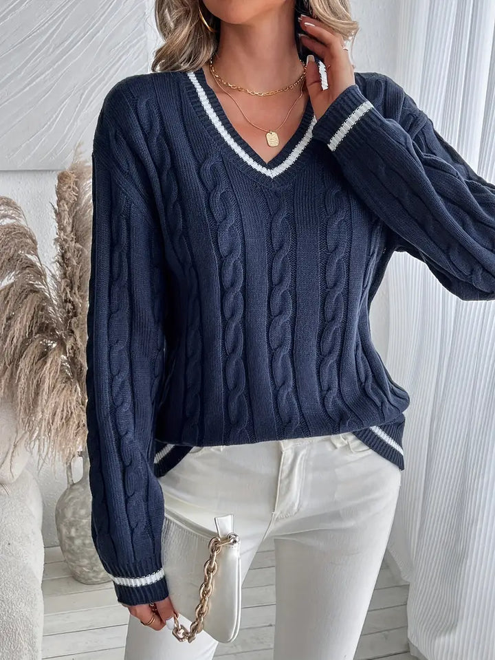 Luna | Winter-Ready V-Neck Cozy Sweater