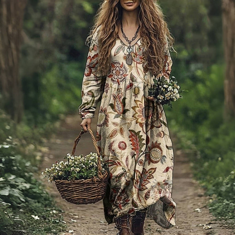 Elegant Long-Sleeve Midi Dress for Women