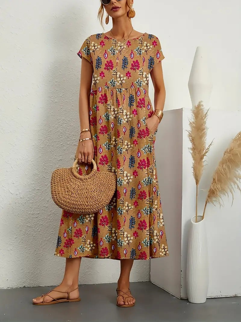 Frances | Chic Floral Midi Dress for Any Event