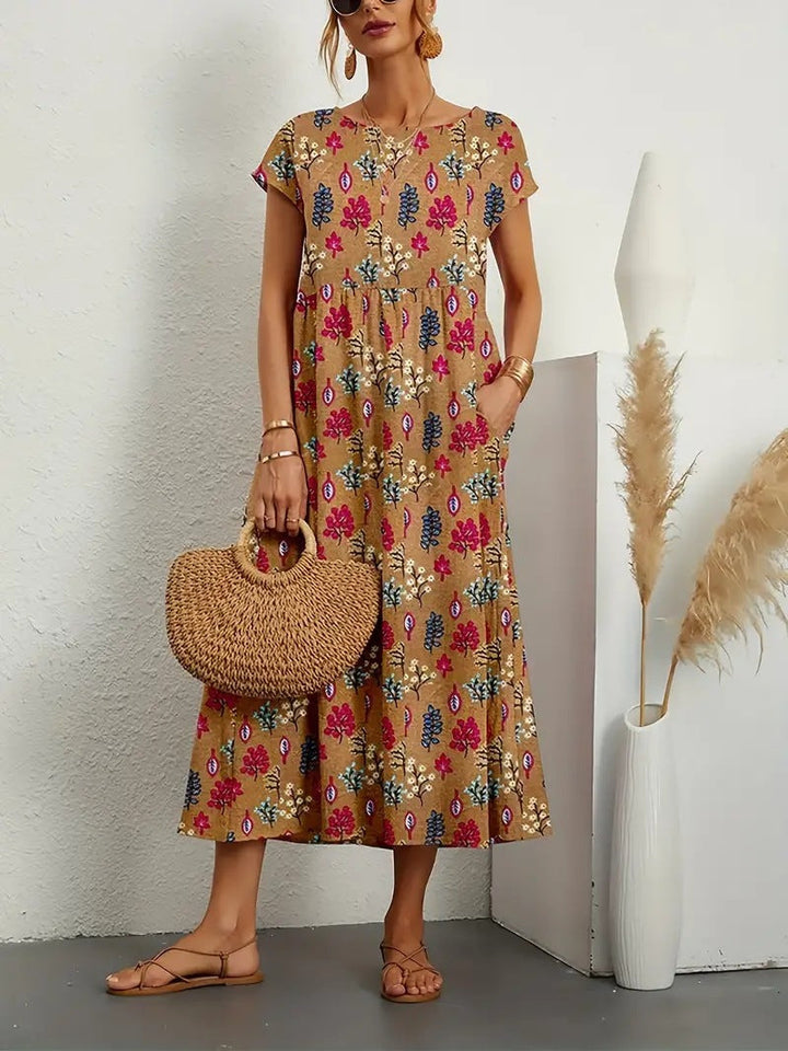 Frances | Chic Floral Midi Dress for Any Event