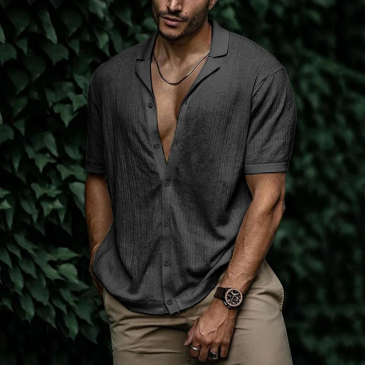 Men's Linen Summer Button-Up Shirt