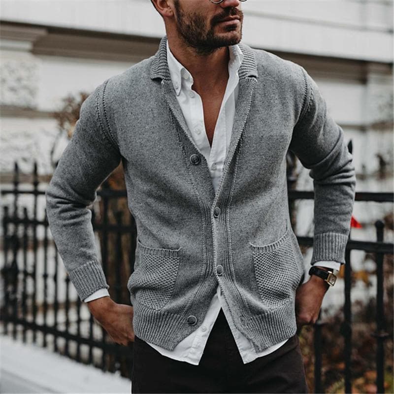 Leon | Men's Cardigan | Button Closure Knit with Shawl Collar - Stylish and Comfortable Fit