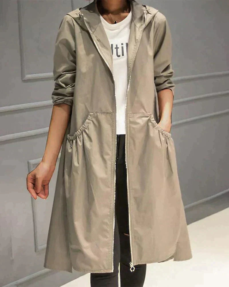 Emma | Women's Long Raincoat with Hood