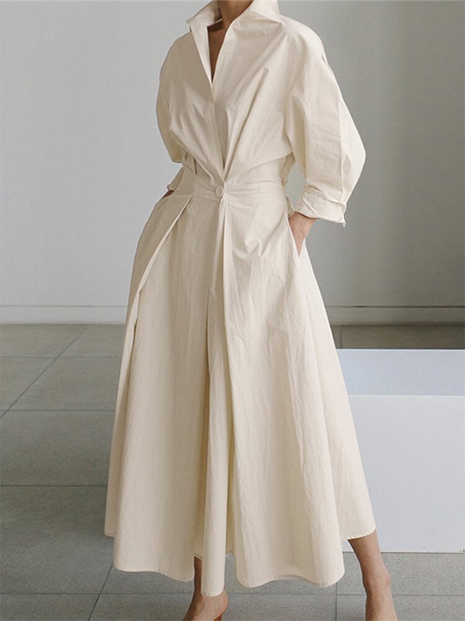 Elegant Midi Dress with Buttons