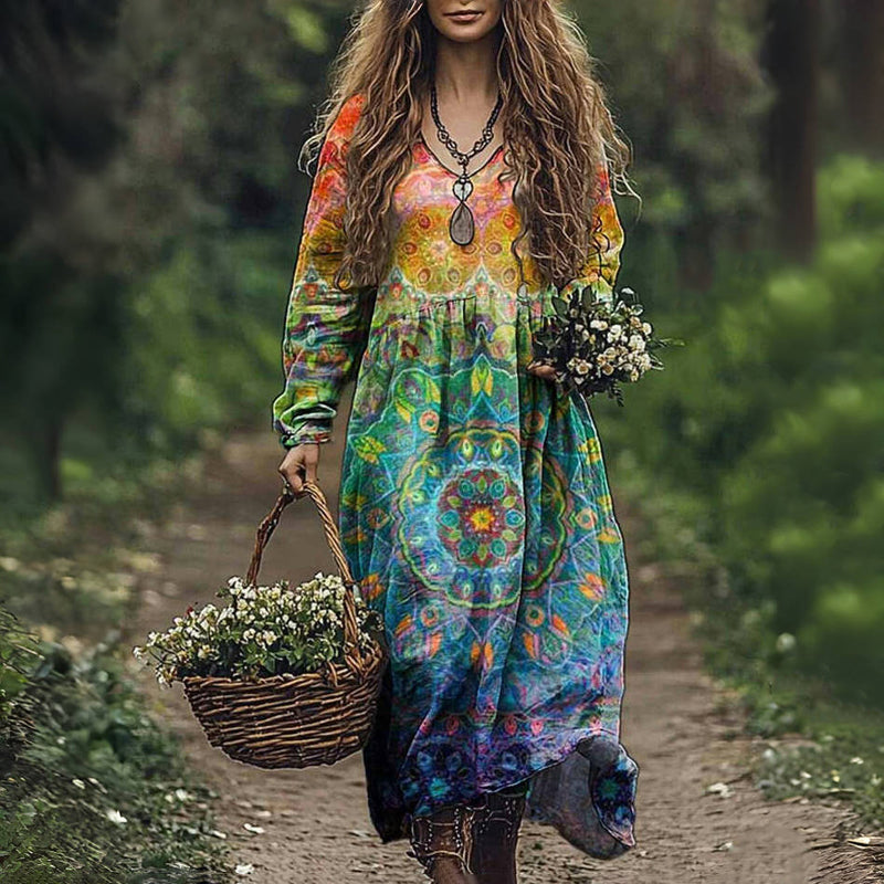 Elegant Long-Sleeve Midi Dress for Women