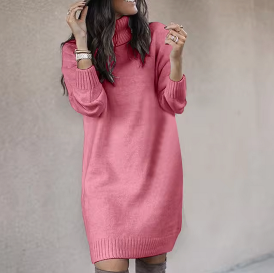 June | Winter Chic Turtleneck Sweater Dress
