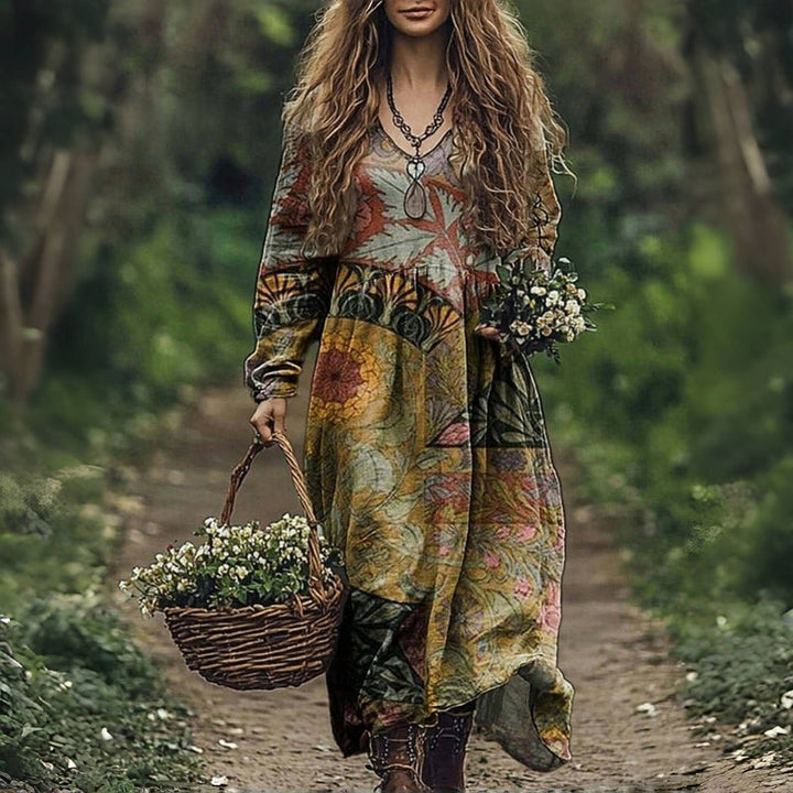 Elegant Long-Sleeve Midi Dress for Women