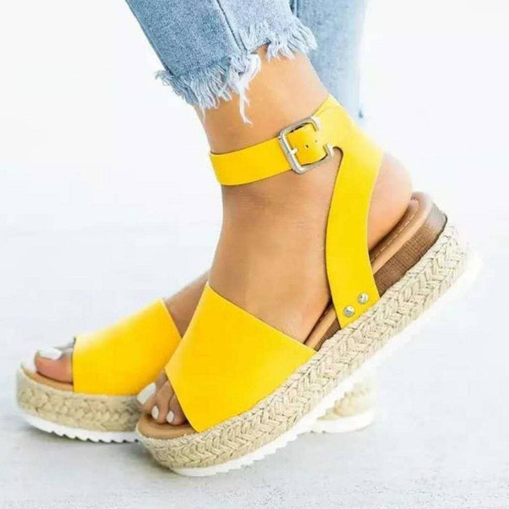 Jordan | Chic Jute Wedge Sandals for Women