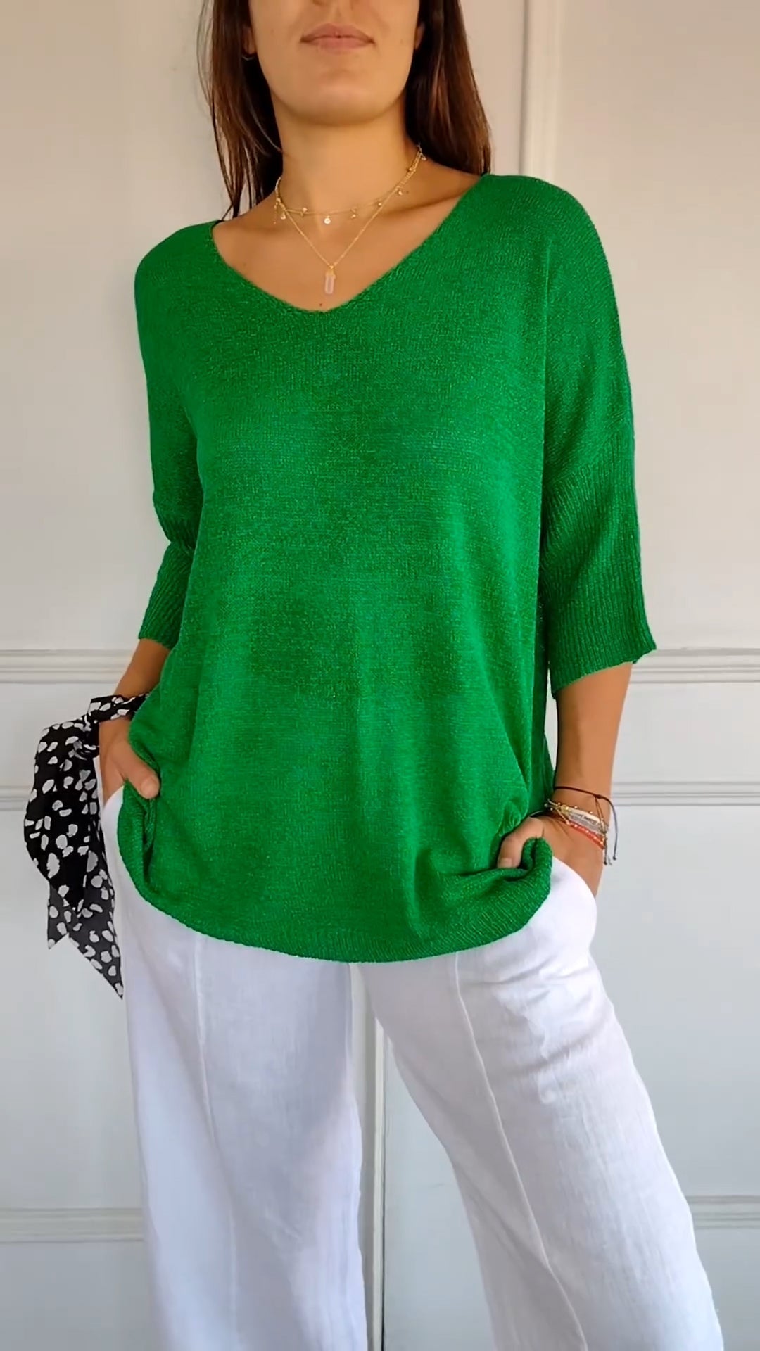 Luxury Knitted Women's V-neck Top