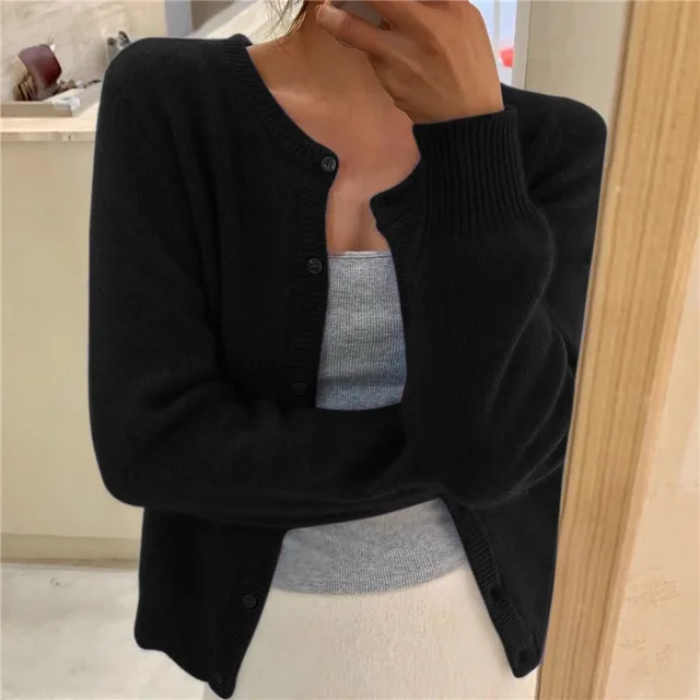 Nina | Solid Color Knit Cardigan for Women