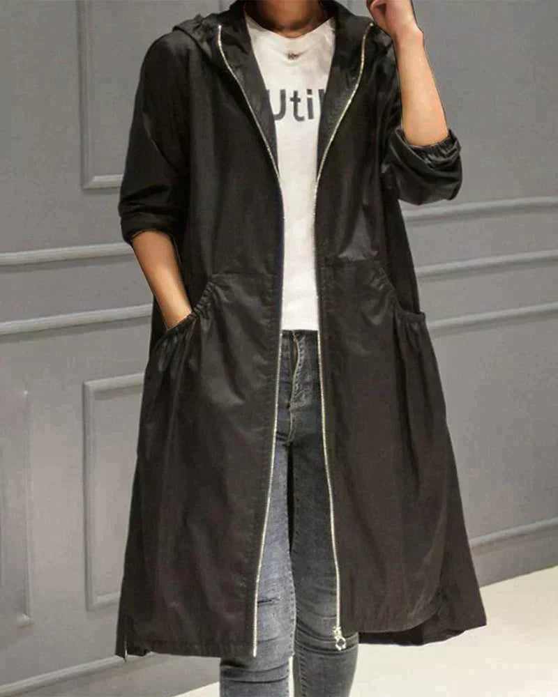 Emma | Women's Long Raincoat with Hood
