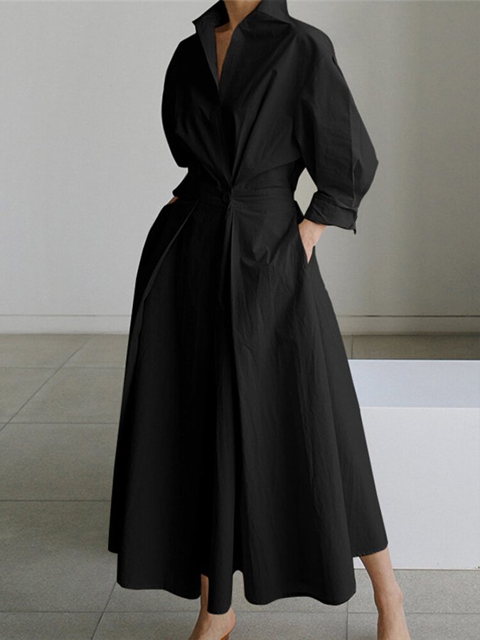 Elegant Midi Dress with Buttons