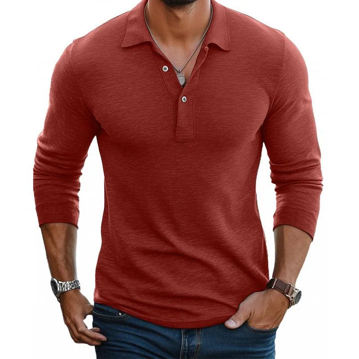 James | Long sleeve polo 100 percent cotton