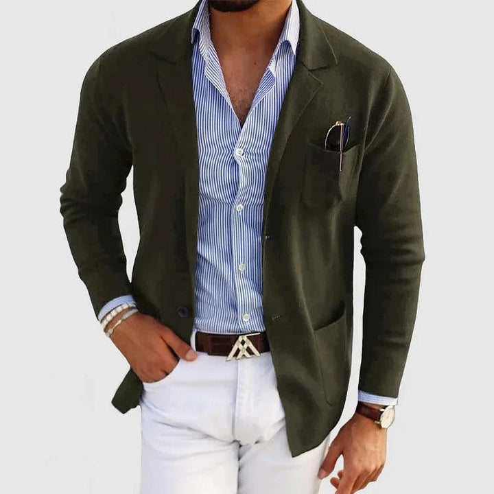 LEX | Elegant Men's Cardigan with Pockets and Lapel Collar