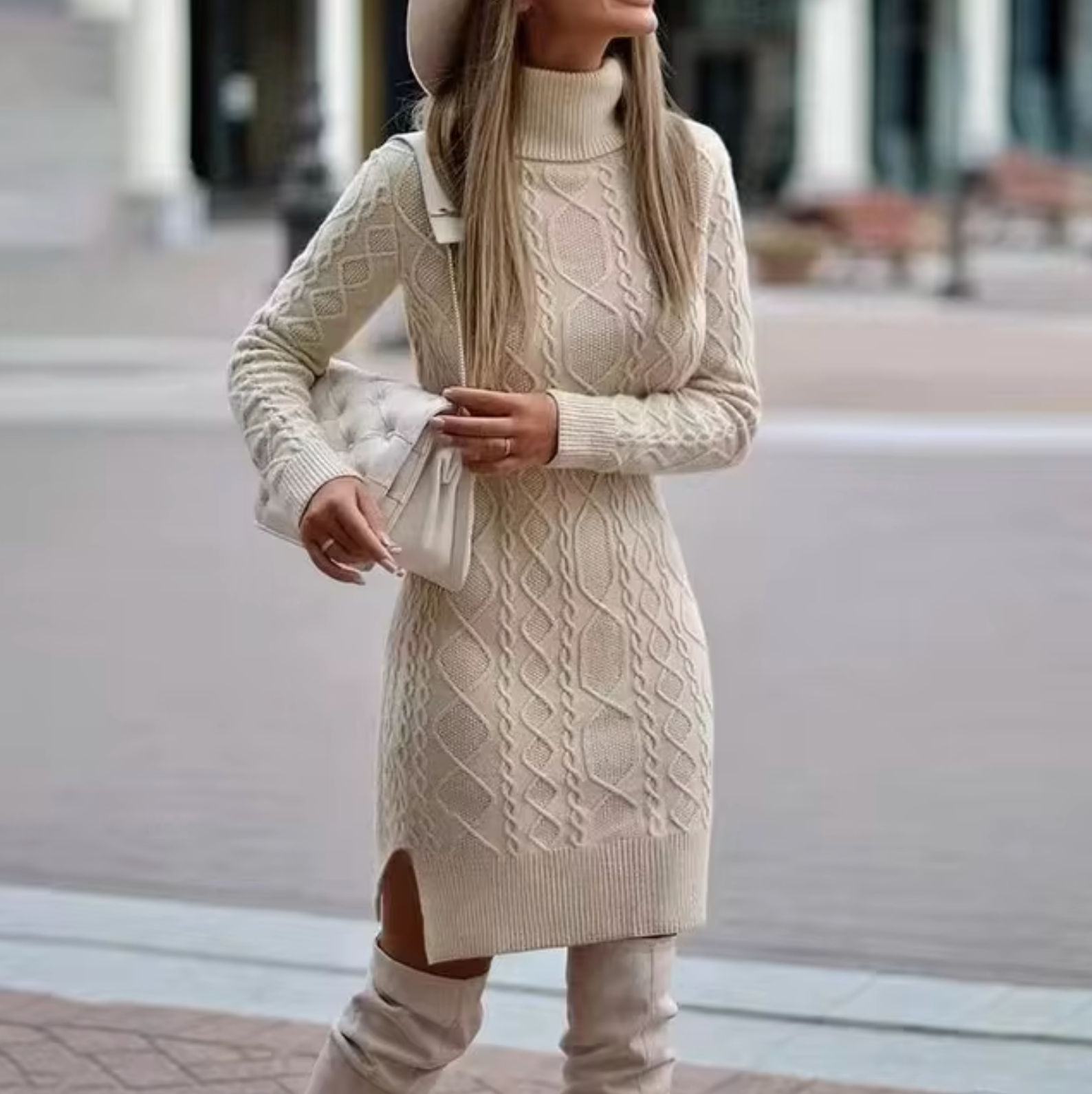 Nora | Winter-Ready Women's Long Sleeve Knit Dress