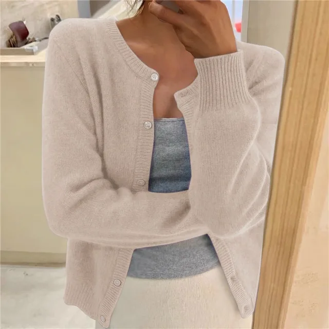Nina | Solid Color Knit Cardigan for Women