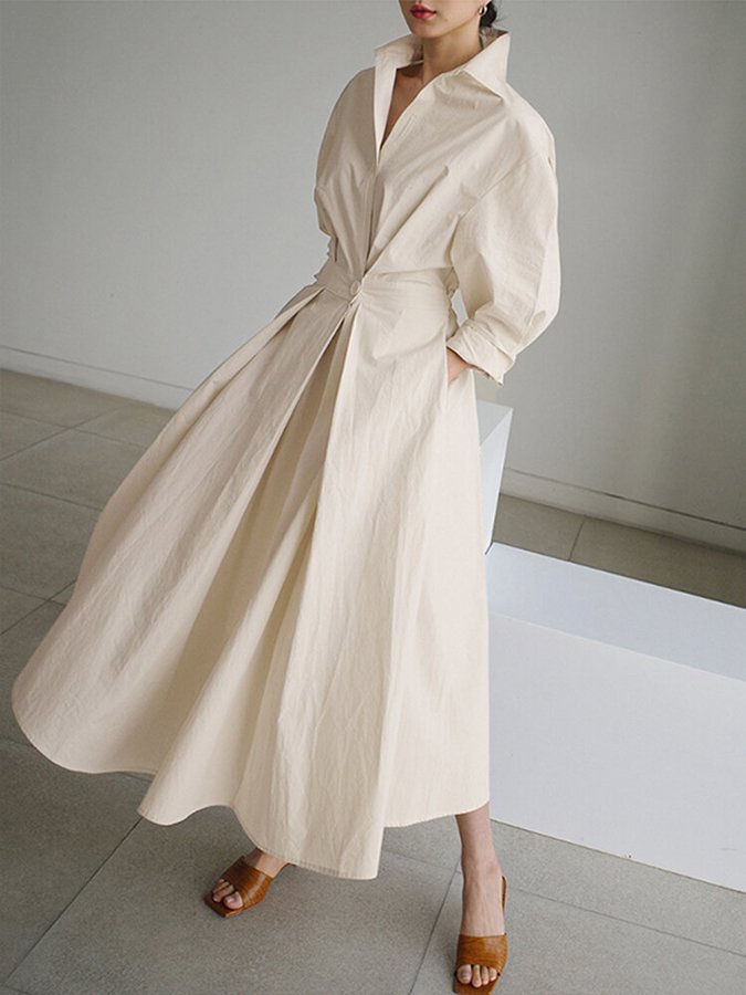 Elegant Midi Dress with Buttons