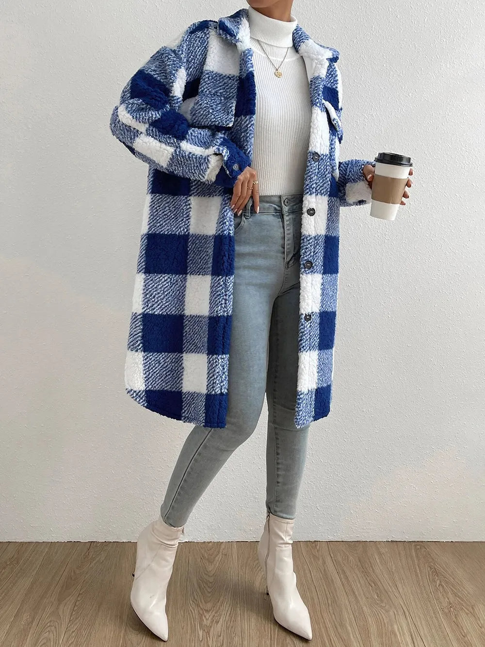 Chloe | Plaid Teddy Jacket for Extra Warmth
