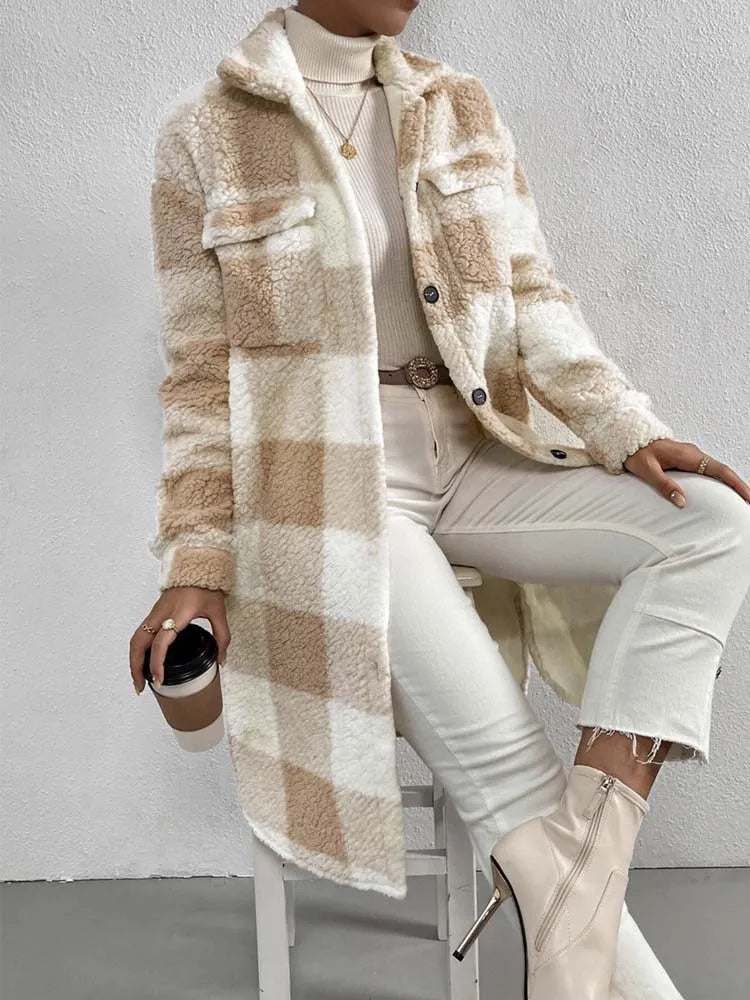 Chloe | Plaid Teddy Jacket for Extra Warmth