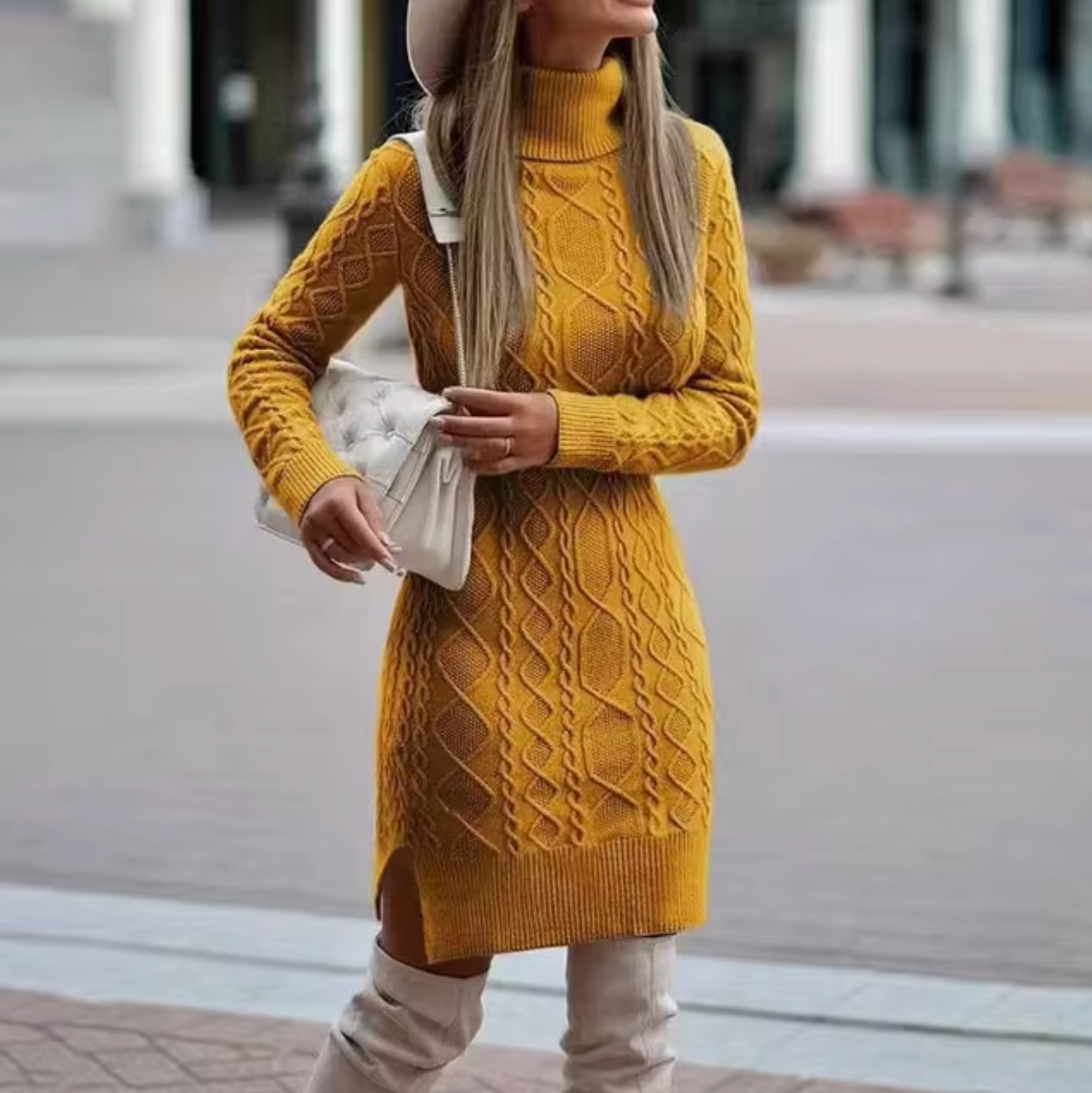 Nora | Winter-Ready Women's Long Sleeve Knit Dress