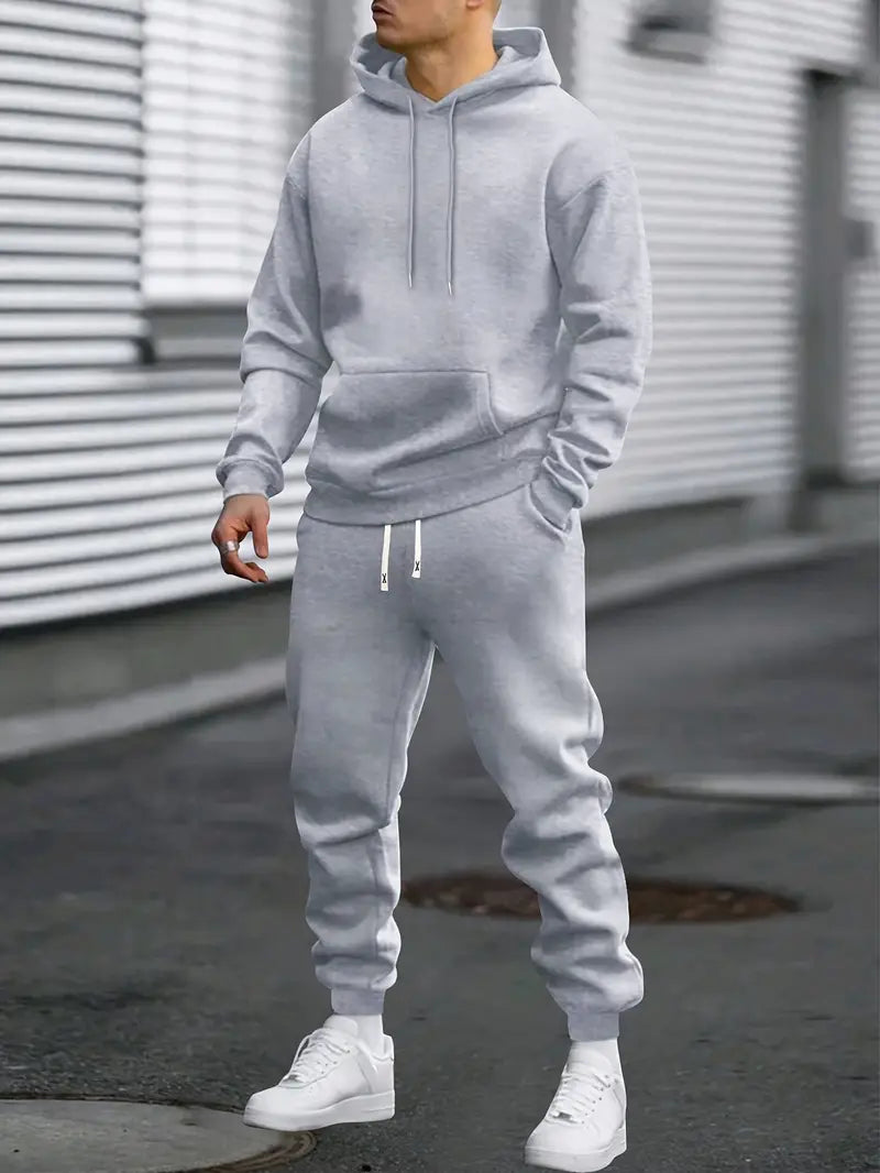 Men's Sports Suit Set - Sweatshirt and Jogger Pants for Outdoor Running and Jogging