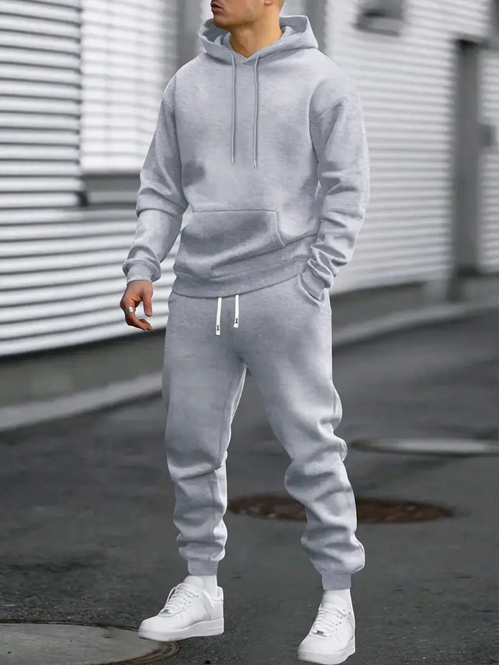 Men's Sports Suit Set - Sweatshirt and Jogger Pants for Outdoor Running and Jogging