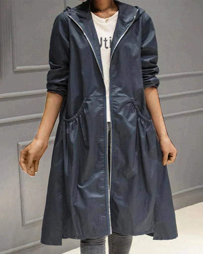 Emma | Women's Long Raincoat with Hood