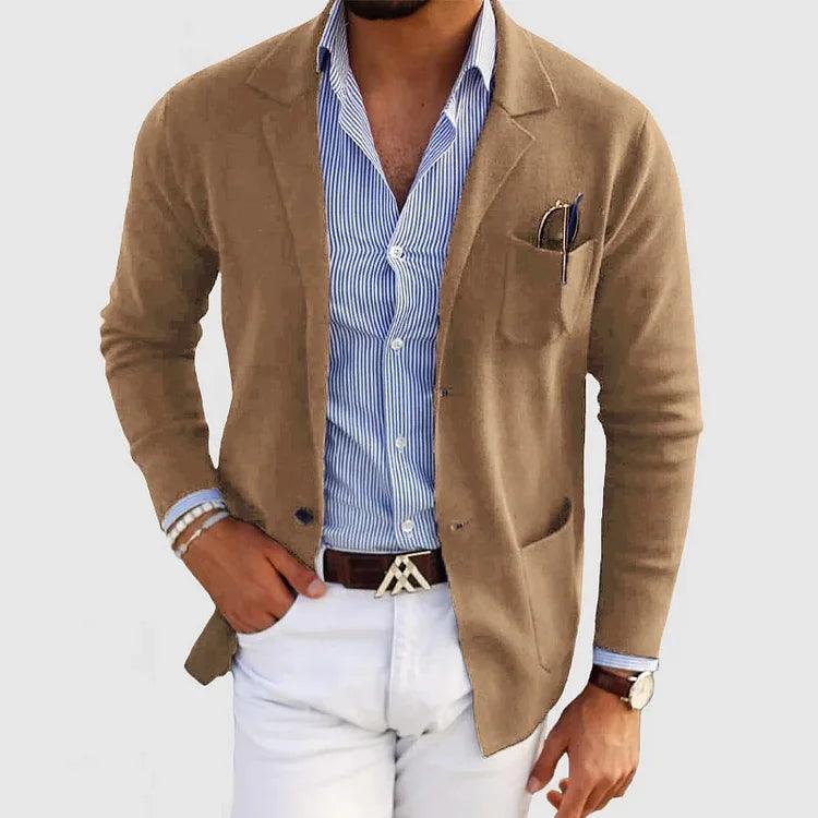 LEX | Elegant Men's Cardigan with Pockets and Lapel Collar