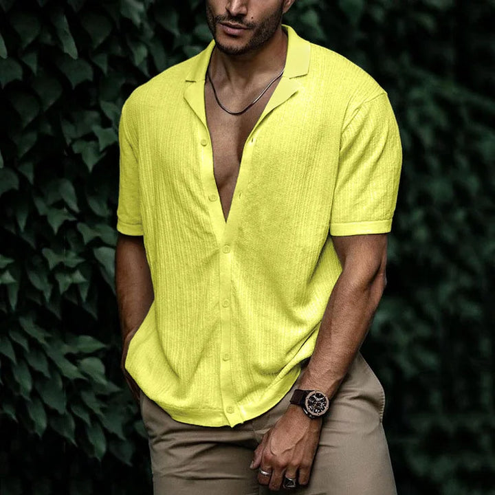 Men's Linen Summer Button-Up Shirt