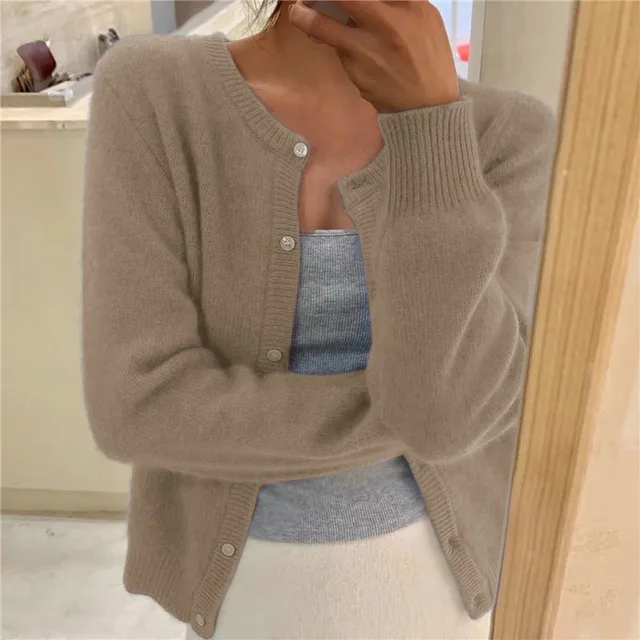 Nina | Solid Color Knit Cardigan for Women