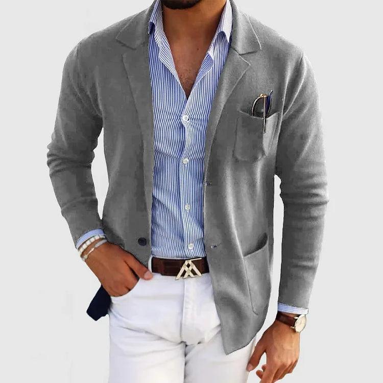 LEX | Elegant Men's Cardigan with Pockets and Lapel Collar