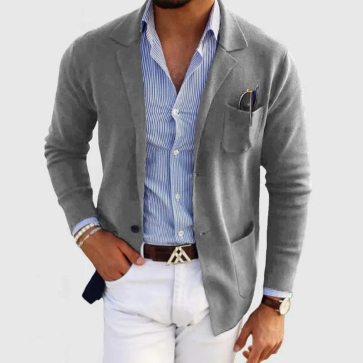 LEX | Elegant Men's Cardigan with Pockets and Lapel Collar