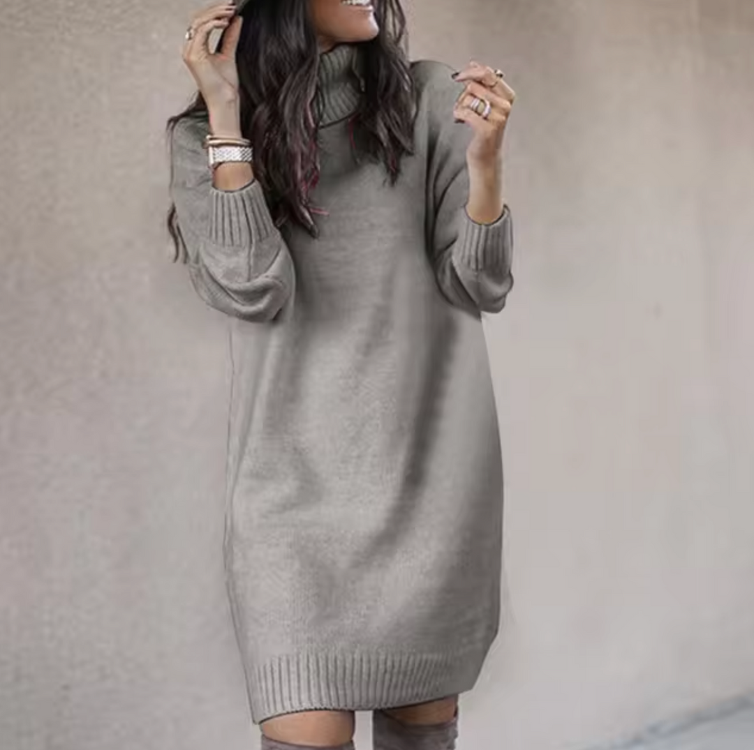 June | Winter Chic Turtleneck Sweater Dress