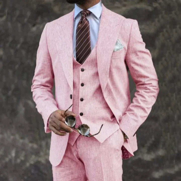 Lightweight Men's Suit, Three-Piece with Turn-Down Collar