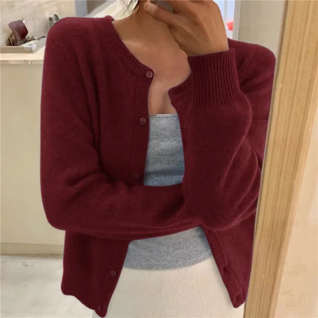 Nina | Solid Color Knit Cardigan for Women