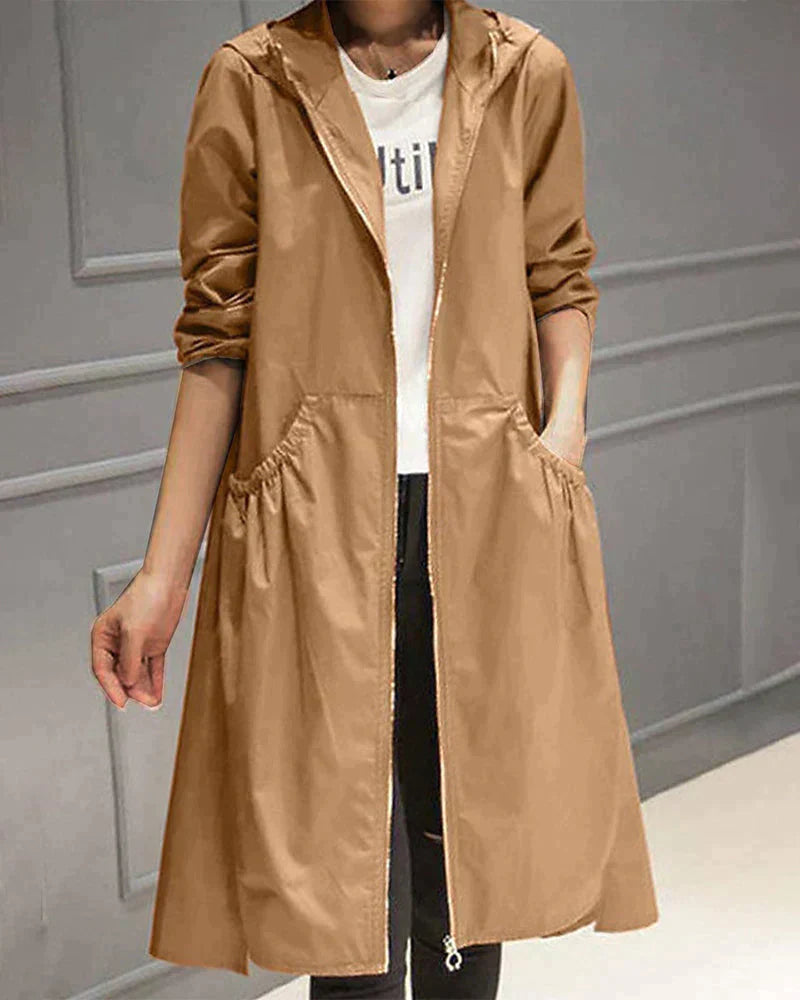 Emma | Women's Long Raincoat with Hood
