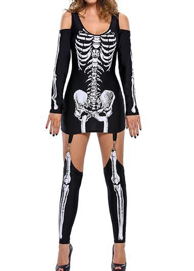 Skeleton Print Halloween Costume