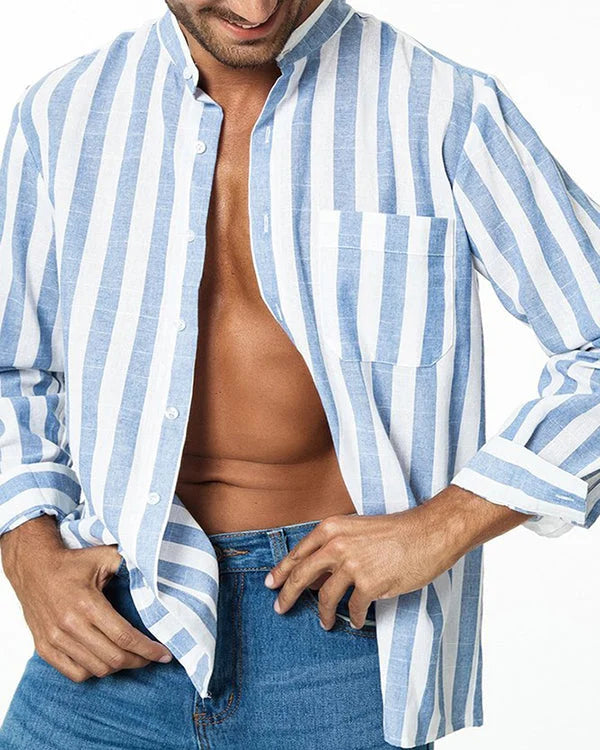 Oliver – Casual Striped Linen Men's Shirt