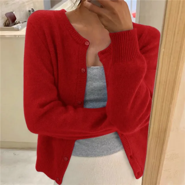 Nina | Solid Color Knit Cardigan for Women